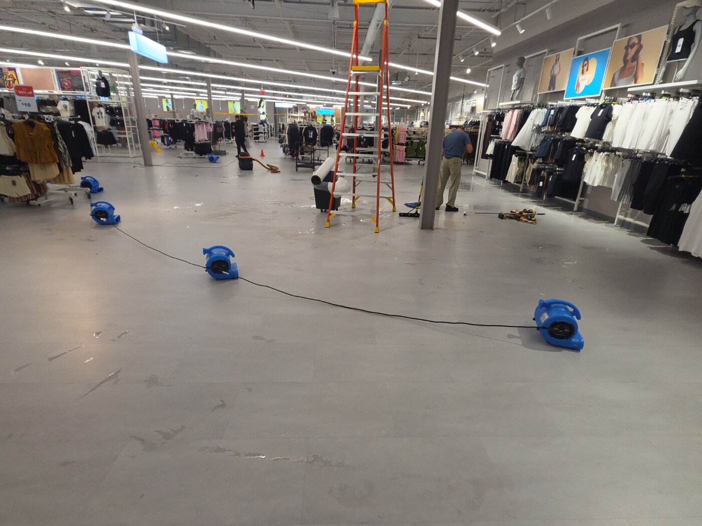 Floor drying equipment on site