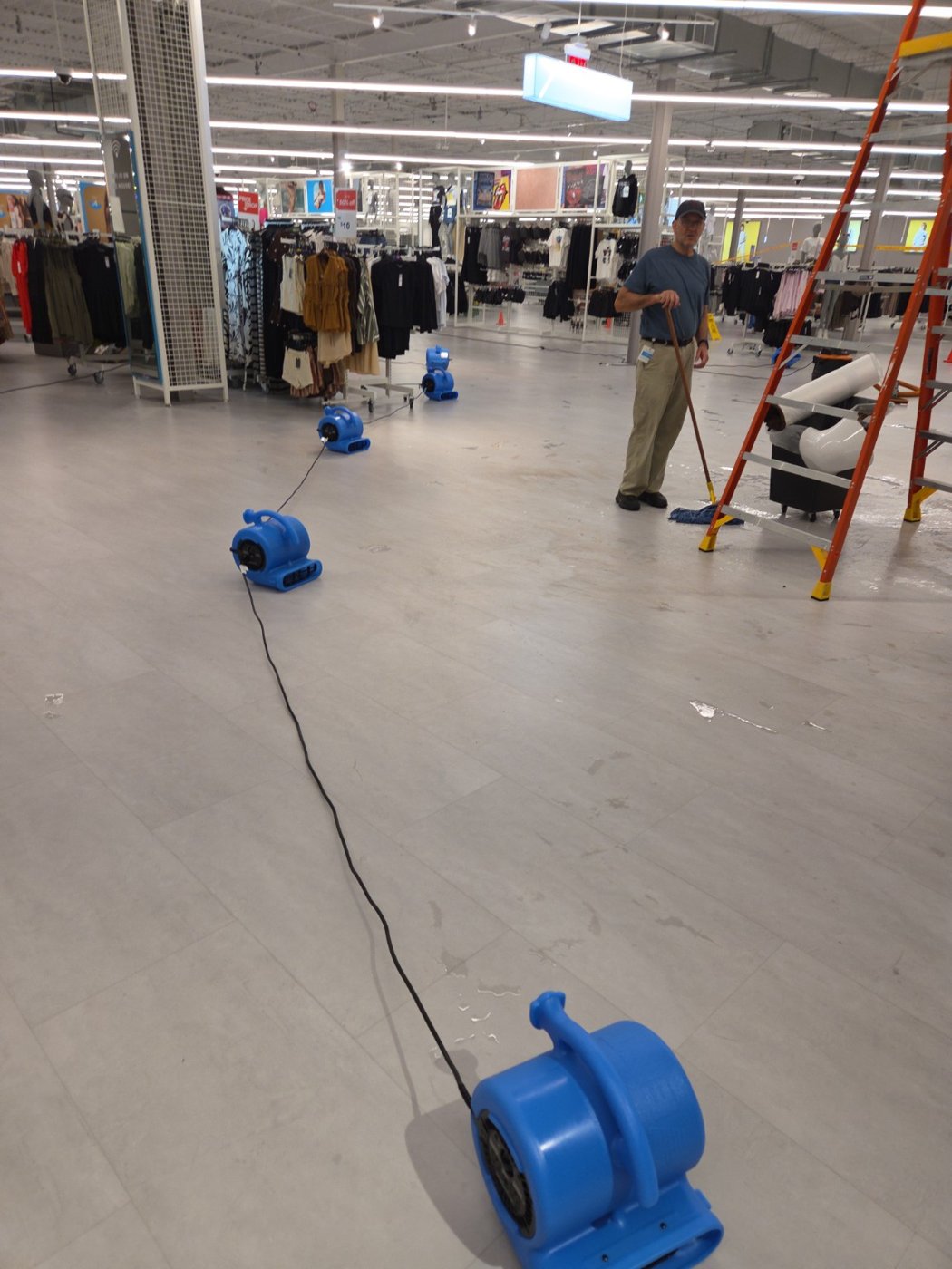 Commercial floor drying